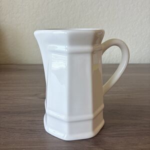 Vintage Pfaltzgraff Heritage White Creamer Dish, Made in USA, Geometric Pitcher